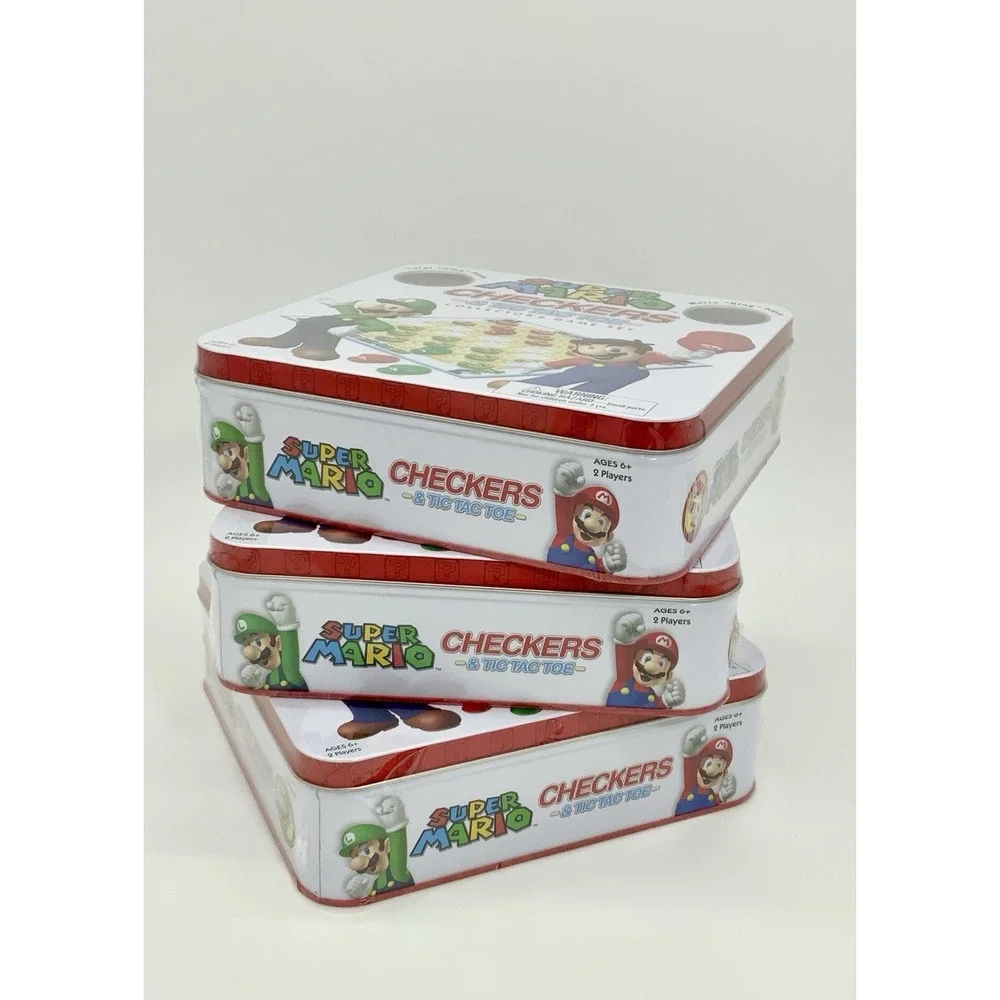 Super Mario Checkers & Tic Tac Toe Combo in Tin 2018 Date Nintendo Fun Gift - Picture 5 of 7